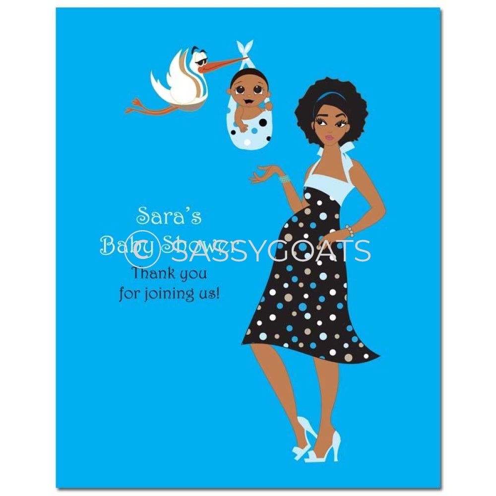 Baby Shower Party Poster - Spring Delivery African American