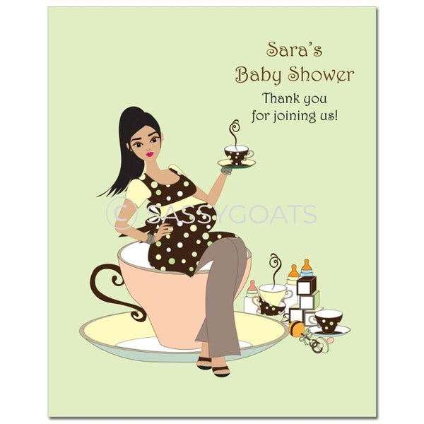 Baby Shower Party Poster - Teacup Mommy Brunette