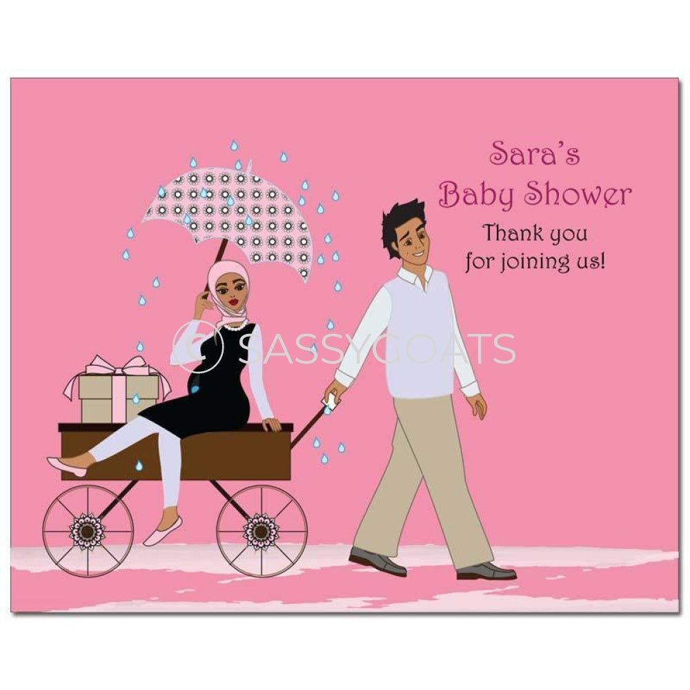 Baby Shower Party Poster - Wagon Diva Headscarf Hijab