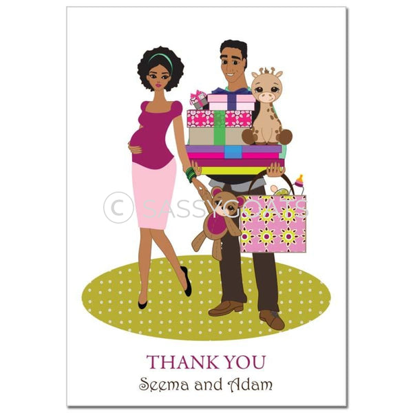 Baby Shower Thank You Card - Bounty African American