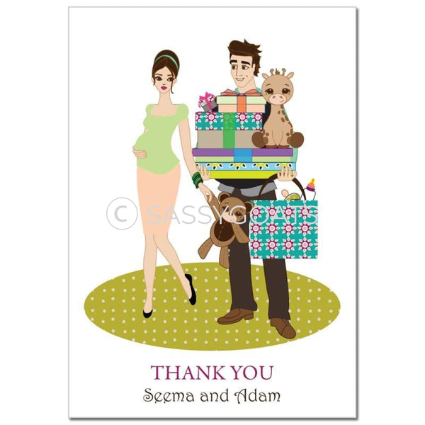 Baby Shower Thank You Card - Bounty Brunette