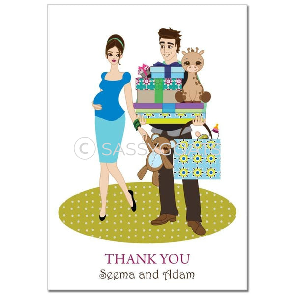 Baby Shower Thank You Card - Bounty Brunette