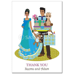 Baby Shower Thank You Card - Bounty South Asian