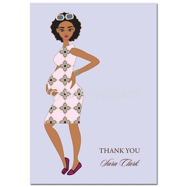 Baby Shower Thank You Card - Dining Diva African American
