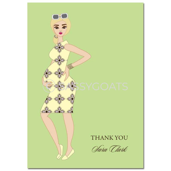 Baby Shower Thank You Card - Dining Diva Blonde