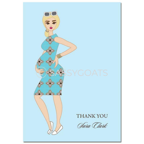 Baby Shower Thank You Card - Dining Diva Blonde