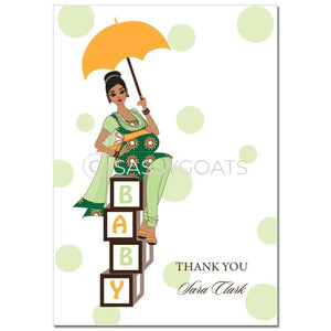 Baby Shower Thank You Card - Diva Blocks South Asian