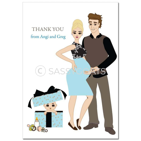 Baby Shower Thank You Card - Glam Couple Blonde