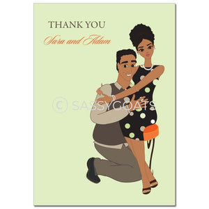 Baby Shower Thank You Card - Hugs African American