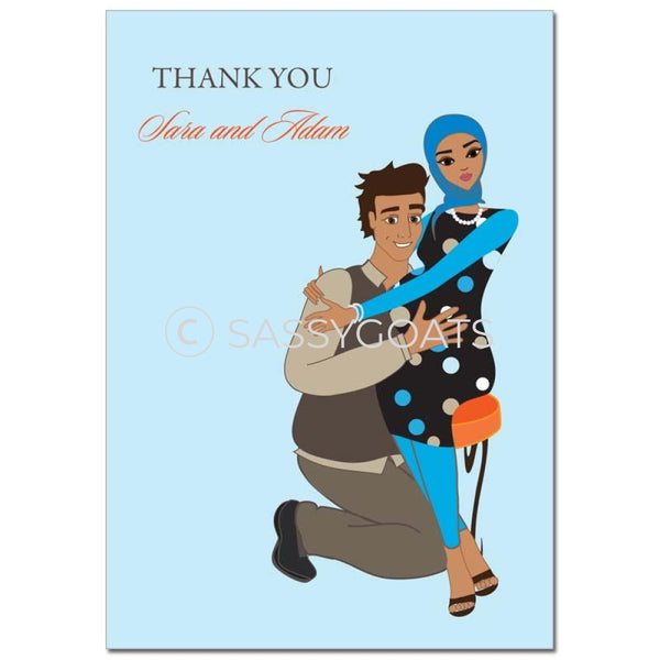 Baby Shower Thank You Card - Hugs Headscarf Hijab