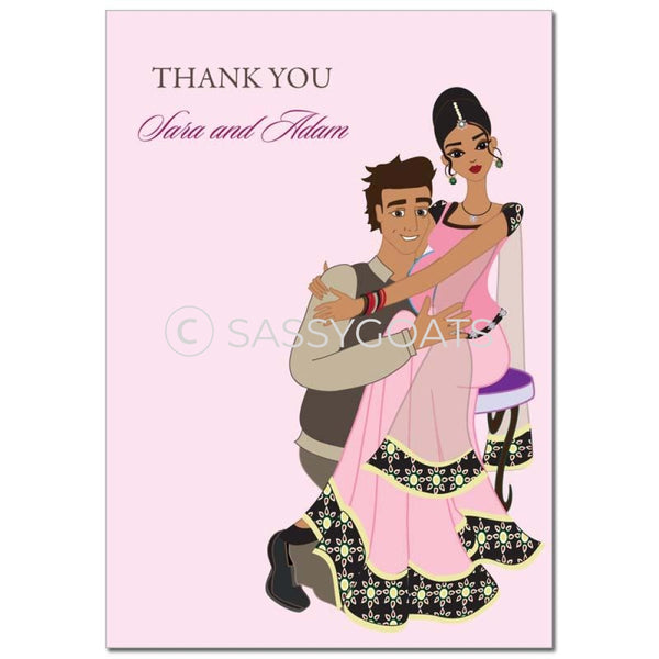 Baby Shower Thank You Card - Hugs South Asian