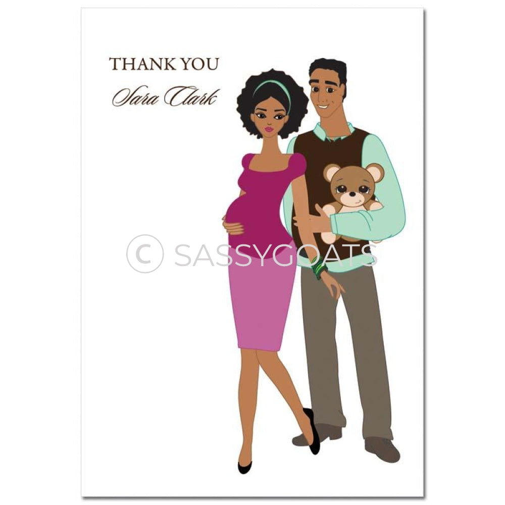 Baby Shower Thank You Card - Shelf African American