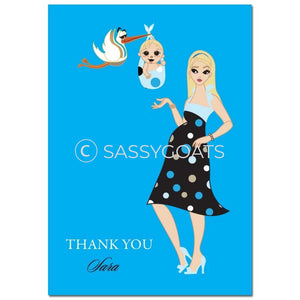 Baby Shower Thank You Card - Spring Delivery Blonde