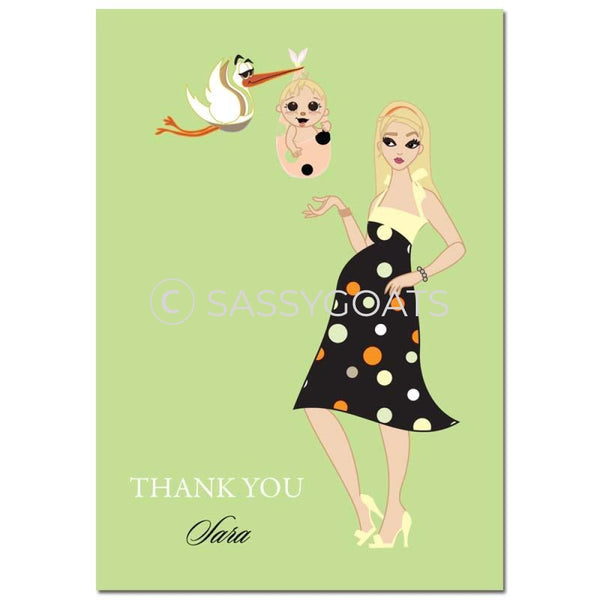 Baby Shower Thank You Card - Spring Delivery Blonde