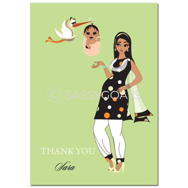Baby Shower Thank You Card - Spring Delivery South Asian