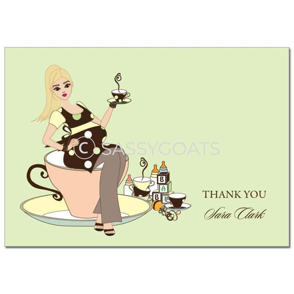 Baby Shower Thank You Card - Teacup Mommy Blonde