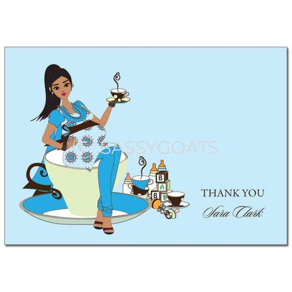 Baby Shower Thank You Card - Teacup Mommy South Asian