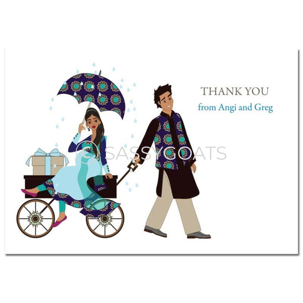 Baby Shower Thank You Card - Wagon Diva South Asian