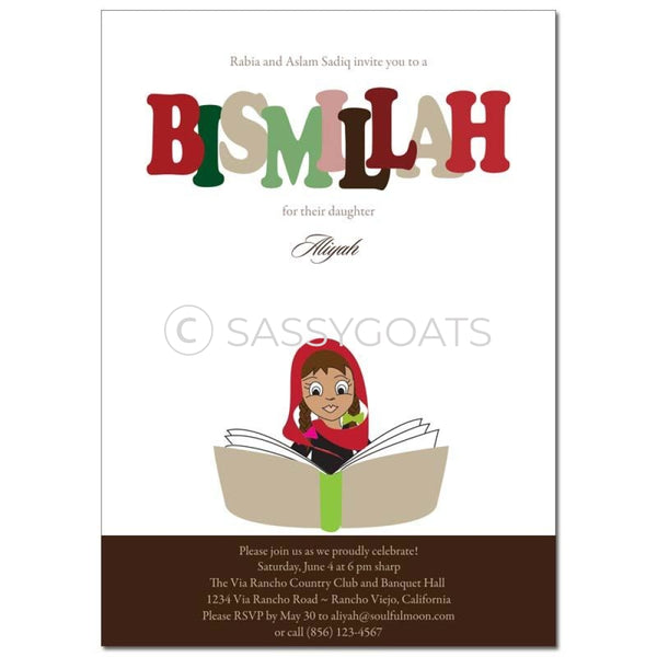 Bismillah Invitation - Little Girl