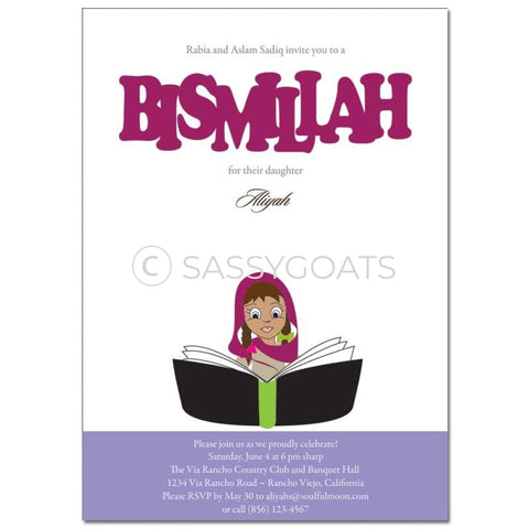 Bismillah Invitation - Little Girl