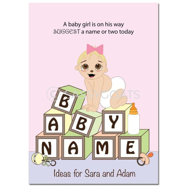 Blonde Baby Shower Games - Blocks Name Suggestions