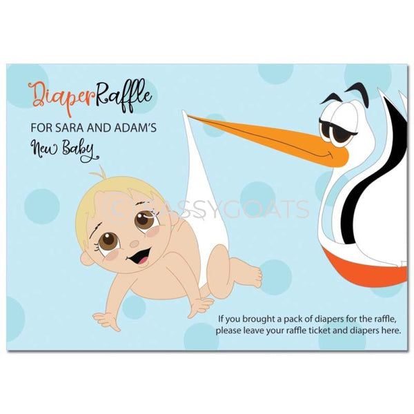 Blonde Baby Shower Games - Stork Dropoff Diaper Raffle