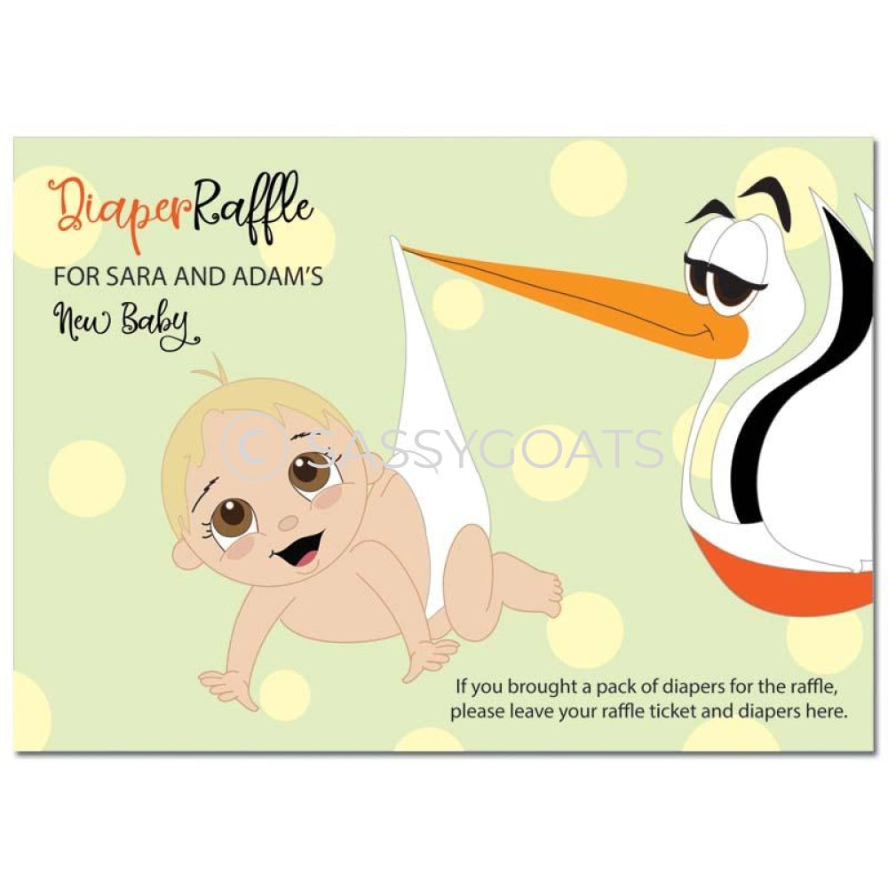 Blonde Baby Shower Games - Stork Dropoff Diaper Raffle