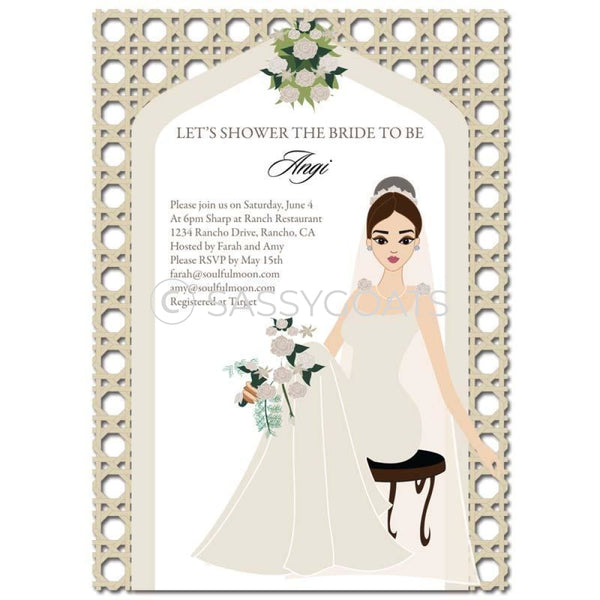 Bridal Shower Invitation - Arch Diva Brunette