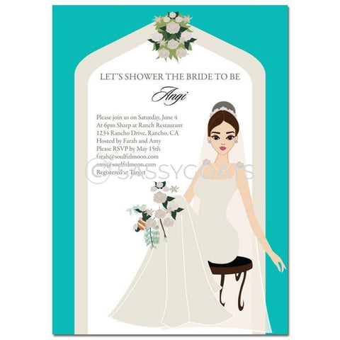 Bridal Shower Invitation - Arch Diva Brunette