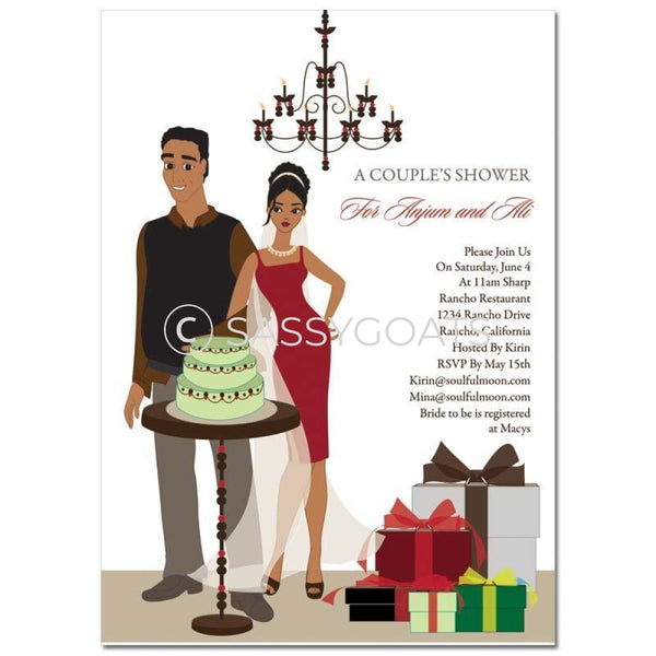 Bridal Shower Invitation - Back To Couple African American