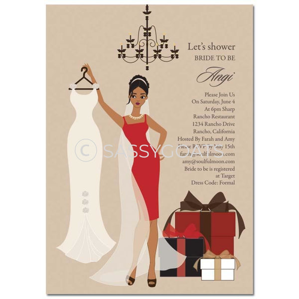 Bridal Shower Invitation - Clothes African American