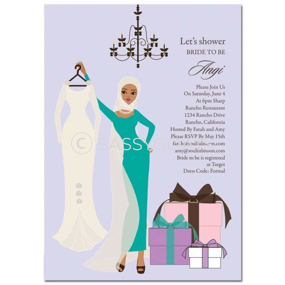 Bridal Shower Invitation - Clothes Headscarf Hijab