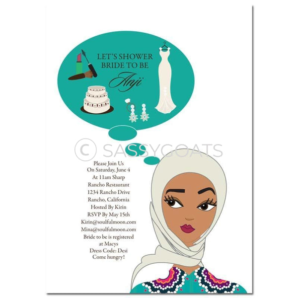 Bridal Shower Invitation - Planner Headscarf Hijab
