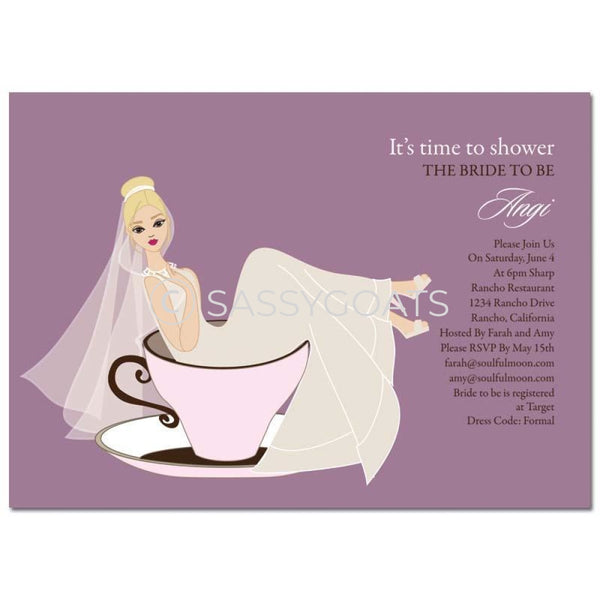 Bridal Shower Invitation - Teacup Bride Blonde