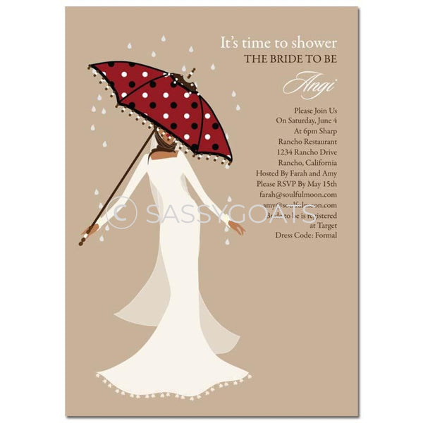 Bridal Shower Invitation - Umbrella Diva Headscarf Hijab