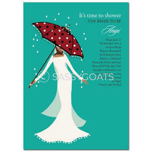 Bridal Shower Invitation - Umbrella Diva Headscarf Hijab