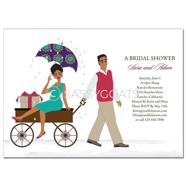 Bridal Shower Invitation - Wagon Diva African American