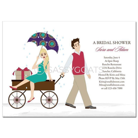 Bridal Shower Invitation - Wagon Diva Blonde