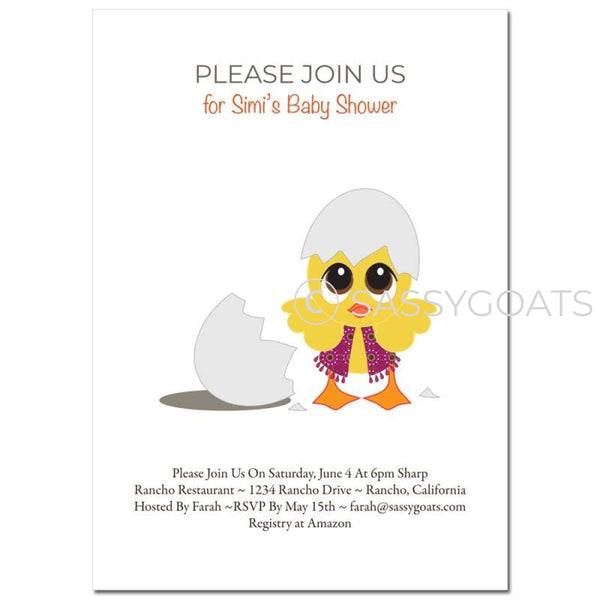 General Baby Shower Invitation - Chick