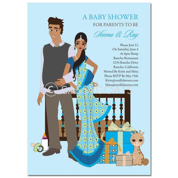 Indian Baby Shower Invitation - Back To