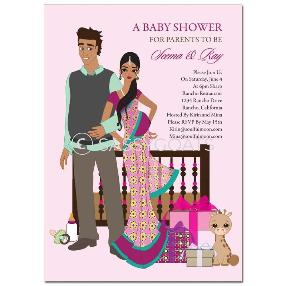 Indian Baby Shower Invitation - Back To