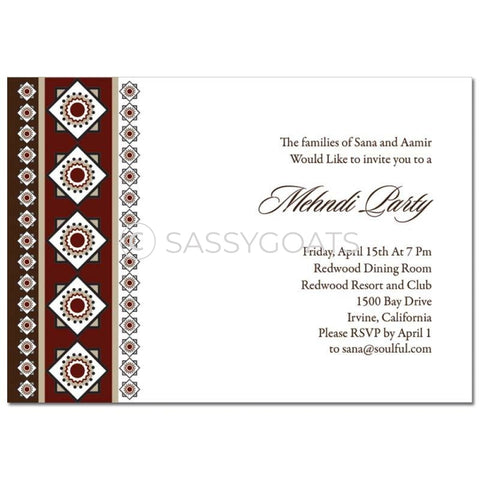 Indian Mehndi Invitation - Magestic Tile