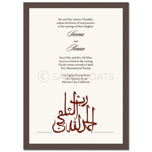Indian Wedding Invitation - Alhamd