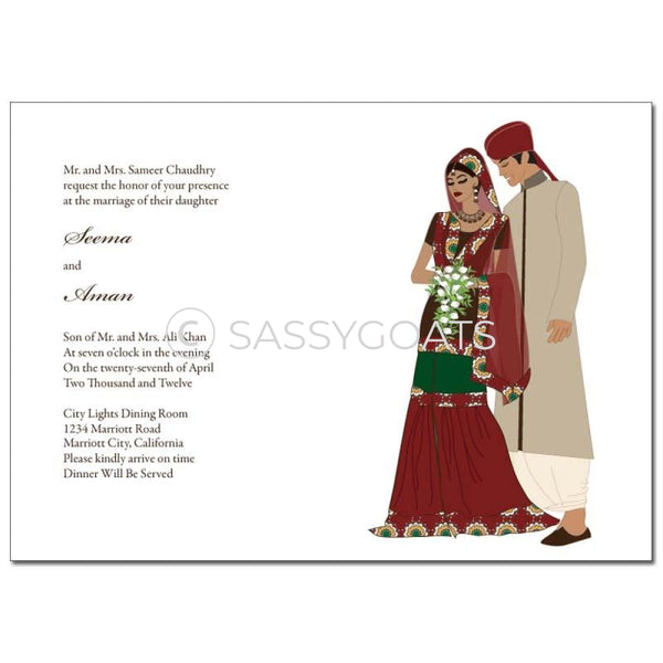 Indian Wedding Invitation - Regal Couple