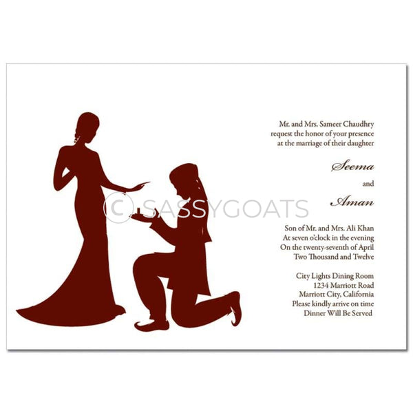 Indian Wedding Invitation - Regal Silhouette