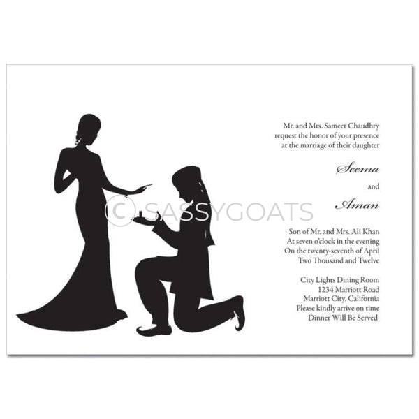 Indian Wedding Invitation - Regal Silhouette