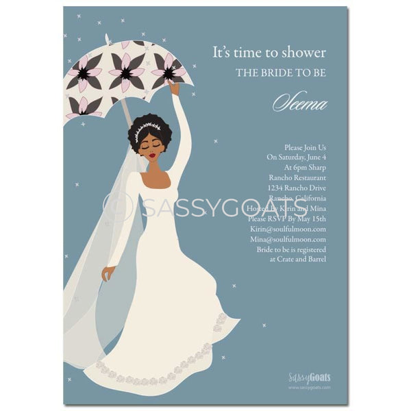 Online Invitation - African American Bridal Shower Digital Flower