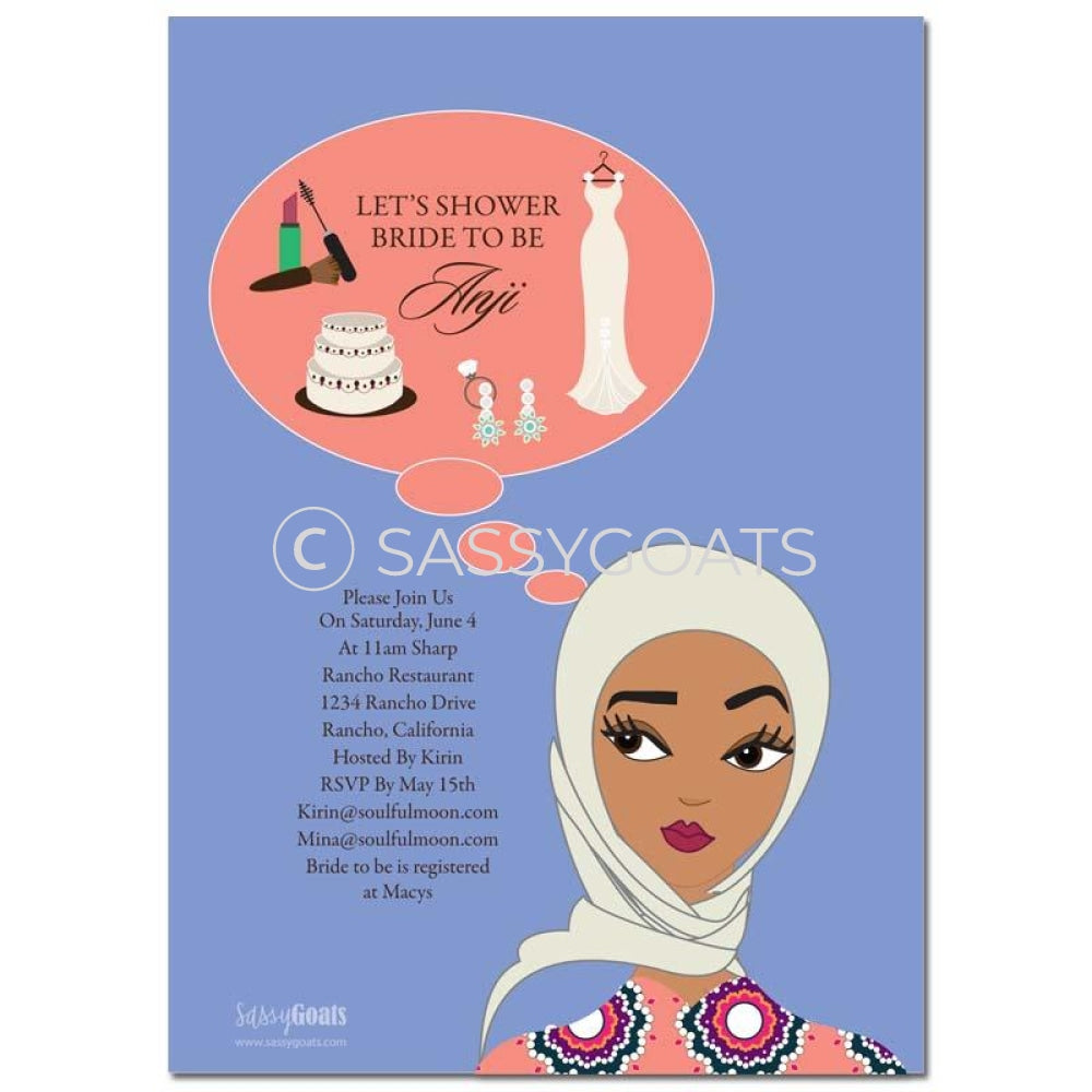 Online Invitation - Hijab Bridal Shower Digital Planner