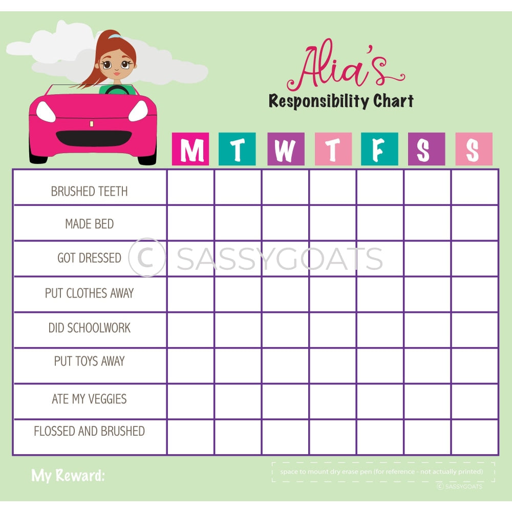 Personalized Chore Chart - Car