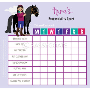 Personalized Chore Chart - Horse